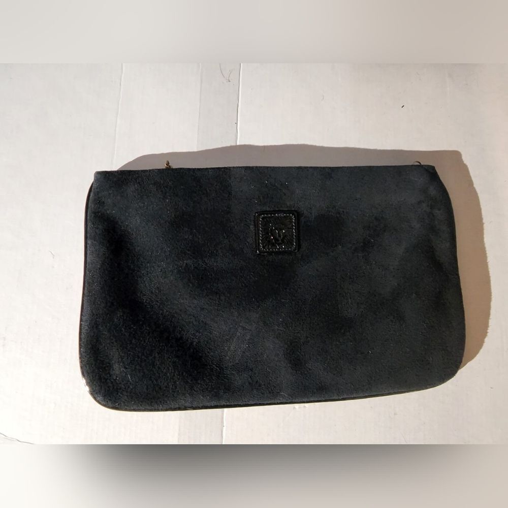 Vintage 1980s Anne Klein Suede Lion Clutch Bag